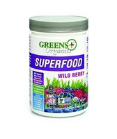 Greens+ Organic Superfood Wild Berry | Non GMO | Gluten Free | USDA Organic | Vegan Greens Powder | 8.46oz