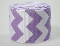 Glitter Chevrons Print Grosgrain Ribbon (5 yards, 1.5" Purple)