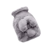Hot Water Bag Maserfaliw Cute Plush Rabbit Hot Water Bottle Bag Washable Household Winter Hand Warmer - Grey 350ml, Easter Gifts With Everyday Life And Office.