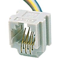 Jameco Valuepro 623K-6P6C-R 6P6C RJ25 Modular Jack with 6" Lead, Side Entry, Panel Mount Stop, 0.72" H, 0.59" W, 0.54" L (Pack of 4)