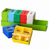 GreatforU 28 Detachable Compartment Compact Daily Pill Case, Weekly 7 Day Travel Medication Vitamins Box Organizer Reminder AM PM Medicine Container, Green Tray (Morning, Noon, Evening, Bed Time)