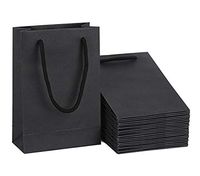 Driew Black Gift Bags, Matte Black Gift Bags 7.5x3x10 inches Pack of 50