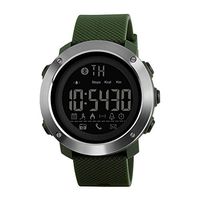5ATM Waterproof Watches for Men,Outdoor Bluetooth Smart Watch, Fitness Tracker, with Heart Rate Monitor, Smart Bracelet Wrist Strap Pedometer, for Android iOS (Color : Green)