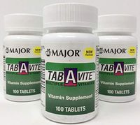 TAB-A-VITE Multiple Vitamins Supplement with Beta-Carotene (3-Pack - 3 Bottles of 100 Tablets - Total of 300 Tablets) Compare to One-A-Day®