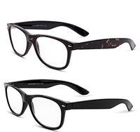 Specs retro 80's Vintage Reading Glasses (Shiny Black and Shiny Havana) +1.75 2-Pack