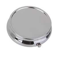 Round Pill Box for Purse and Pocket, 3 Compartments, for Home, Office, School, Travel and More