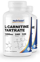 Nutricost L-Carnitine Tartrate 500mg, 240 Capsules - 1000mg Per Serving (2 Bottles)