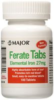Major Ferate Tabs Elemental Iron 27mg 100 tablets