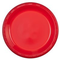 Party Dimensions 10 Count Plastic Plates, 9-Inch, Red