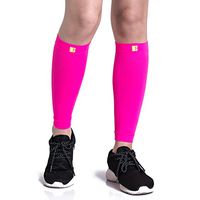Bracoo Advanced Compression Leg Sleeves, Ergonomically Designed for Athletes,Pink,Large