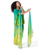 Worship Hand Painted Finger Drape with Elastic Loop WC108GOBL Gold/Blue One-Size