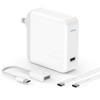 USB C Charger for MacBook Pro 2018, MacBook Air, iPad Pro 12.9, 11, 61W Thunderbolt 3 Port USB C Power Adapter for Lenovo, Any Apple iPhone, with USB Type C to USB 3.0 Adapter and 6.6ft USB C-C Cable