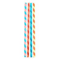 Kikkerland Biodegradable Party Stripes Paper Straws, Multicolored, Box of 144