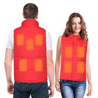 "Heated Vest Jacket, Electric Heated Vest Suitable for Men and Women to Hunting, Camping, Fishing" (S-Red,Round Collar)