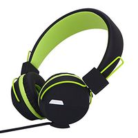 Yomuse F85 On Ear Foldable Headphones with Microphone for Kids Teens Adults, Smartphones iPhone iPod iPad Laptop Tablets Mp3/4 Black Green