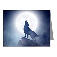 Note Cards (20 Pack) Howling Wolf in Misty Moonlight