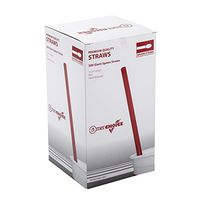 AmerCare Giant Red Spoon Straw, Poly Wrapped, Case of 3600