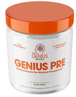 Genius Pre Workout Powder – All Natural Nootropic Preworkout & Caffeine Free Nitric Oxide Booster w/Beta Alanine & Alpha GPC | Boost Focus, Energy & NO | Muscle Builder Supplement – Essential Herbs