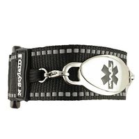 Waterproof Medical Alert ID Bracelet - Custom Engraving Included - Active, Sports (Black Bracelet + Black Tag, M Fits 6.0" to 6.5" Wrist)