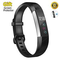 JOMOQ Replacement Bands Compatible for Alta/Alta HR, Soft Customised Waterproof Adjustable Sport Rubber Smartwatch Fitness Replacement Strap Wristbands Small Large (Black, Large)