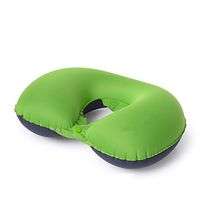 WAOBE Inflatable U-Shaped Pillow Travel Portable Collapsible Neck Pillow Aircraft Pillow U-Shaped Pillow Inflatable Cervical Pillow Storage Compact Exfiltration, Green