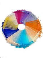 Ankirol Sheer Organza Favor Bags 6x8'' for Wedding Baby Shower 100pcs Gift Bags Samples Display Drawstring Pouches (Mix)