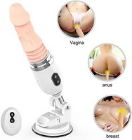 Remote Control Thrusting Machine Gun Automatic Massage Tool with Suction Cup Six Toy for Women Waterproof Clothes Waterproof Intelligent Heating Telescopic Clitorial Stimulation Toy for Female
