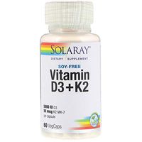 Solaray, (3 Pack) Vitamin D3 + K2, Soy Free, 60 VegCaps