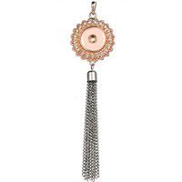 Hot Women Crystal Tassel Necklace Pendant Fit 18mm Noosa Snap Button N335 Prom Woman Bright Cute Stylish Simple Lovely Aesthetic Fashionable Comfy Wonderful