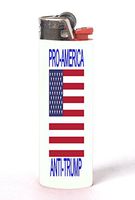 Pro America Anti Trump Quote American Flag 2 Pack Vinyl Decal Wrap Skin Stickers by Trendy Accessories for Bic Lighters