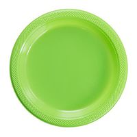 Exquisite Plastic Dessert/Salad Plates - Solid Color Disposable Plates - 100 Count (7 Inch, Lime Green)