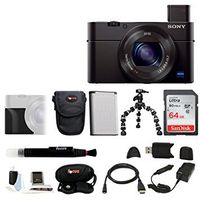 Sony DSC-RX100M III Cyber-Shot Digital Camera with Attachment Grip and 64GB SDXC Accessory Bundle