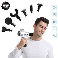 Nwlzx Portable Professional Hand Held Deep Tissue Massager Gun, Muscle Stimulation, Portable Massage Device Massage Body Relax Tools for 6 Massage Head