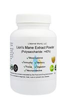 Lions Mane Mushroom Extract Powder 20:1 (50 Grams 1.76 Oz) with 40% Polysaccharides