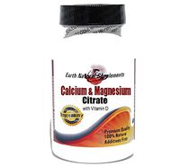 Calcium and Magnesium Citrate 500mg/250mg * 200 Capsules 100% Natural - by EarhNaturalSupplements