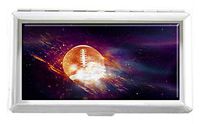 Explosion Rugby Ball Design Unisex Stainless Steel Cigarette Holder Case Protection Credit Business Card Storage Box Pocket/Wallet