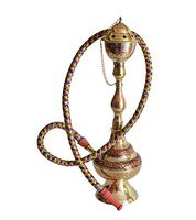 Solid Brass Royal Darmiyani Work Hukkah/Hookah Working Condition
