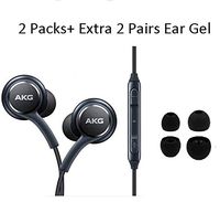 in Ear Stereo Headphones with Microphone Compatible with Samsung Galaxy S10 S10+S9/S9+ S8/S8+ Note8 / Note9 S7 S7 Edge- Earbuds Remote 2 Pack Premium (JL) Extra 4 Ear gels ...