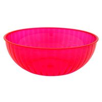Party Essentials N192629 Heavy Duty Brights Plastic Large Serving Bowl, 192-Ounce Capacity, Neon Pink (Case of 6)