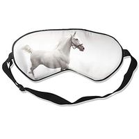 Sleep Mask, Running White Horse Silk Lightweight Breathable Comfortable Soft Eyeshade with Adjustable Head Straps for Women