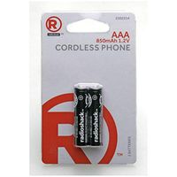 Radio Shack 850mAh 1.2V "AAA" Nimh Batteries for Cordless Phone - 2 Pack - 2302314