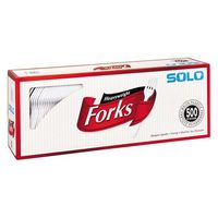 SOLO CUPS 827263 Heavyweight Plastic Cutlery, Forks, White, 6.41 in, 500/Carton