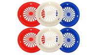 Set of 6 Patriotic Reusable Plastic Paper Plate Holders for 9" Plates, Red White and Blue Patriotic Colors, Perfect for 4th of July, BBQ's, Parties, Camping (6)