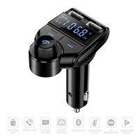 MOREFINE Wireless in-Car Bluetooth FM Transmitter for Car Charger USB Radio AUX Adapter Car Kit MP3 Player Music Receiver Speaker Supports Micro SD/TF Card Mic. A2DP for All Smartphones Gift