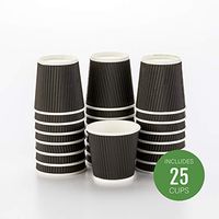 Insulated Paper Coffee Cups - Ripple Wall - Black - 4oz. - 25 Count Box - MATCHING LIDS: RWA0327GR, RWA0281B, RWA0281W