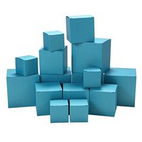 Glitter Paper Gift Boxes with Lids Assorted Sizes, 2x2x2 3x3x3 4x4x4 Pack 15 by Quotidian (Blue)