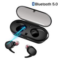 Wireless Headphones, Upgraded Bluetooth 5.0 Bluetooth Earphones Waterproof Wireless Earbuds with Portable Charger Built-in Mic Deep Bass Noise Cancelling HiFi Stereo Sound