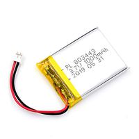 AKZYTUE 3.7V 1000mAh 803443 Lipo Battery Rechargeable Lithium Polymer ion Battery Pack with JST Connector