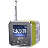 Portable NIZHI TT-029 Luminous LCD Mini Speaker TF Micro SD USB Disk WMA/WAV/MP3 Music Player Clock Alarm FM Radio (Blue)