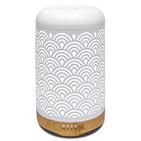 250ml Metal Aromatherapy Ultrasonic Cool Mist Aroma Essential Oil Diffuser, Whisper Quiet Humidifier with Waterless Auto Shut-Off Protection and 7-Color Changed LED for Home Office SPA(Clouds)